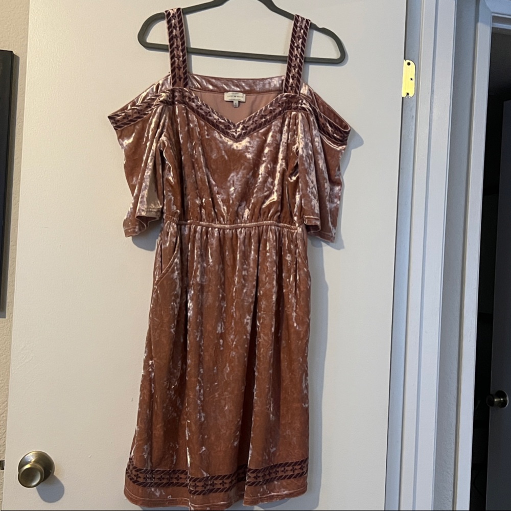 Lucky Brand Velvet Dusty Rose Dress